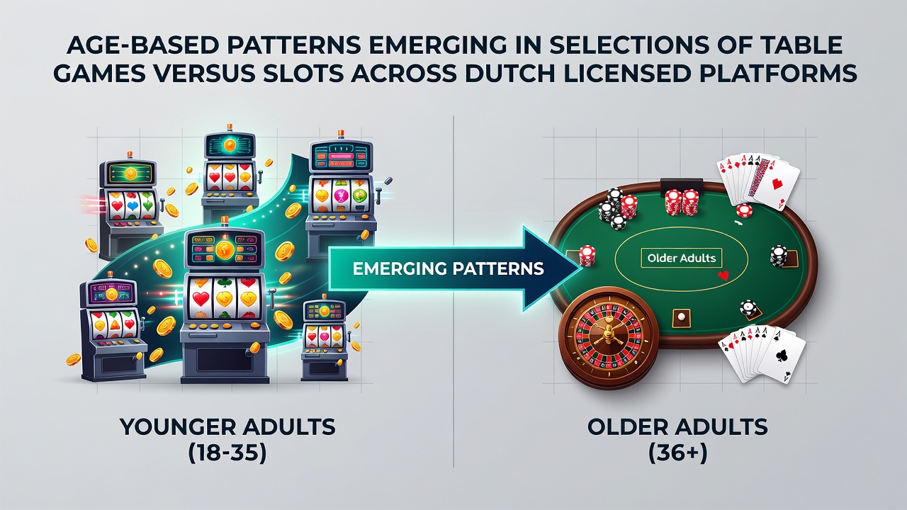 Grafiek die leeftijdsverdelingen toont in tafelspellen en slots op Nederlandse platforms