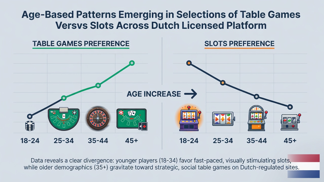Vergelijking van spelvoorkeuren per leeftijdscategorie op KSA-gelicentieerde sites