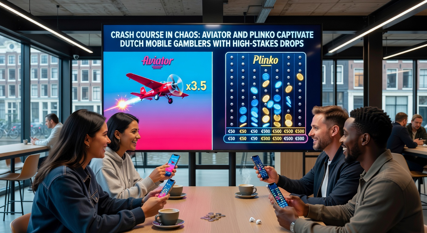 Dynamisch scherm van de Aviator crash game op een mobiele telefoon, met een stijgende multiplier en een vliegtuig dat op het punt staat te crashen, typisch voor de spanning bij Nederlandse spelers