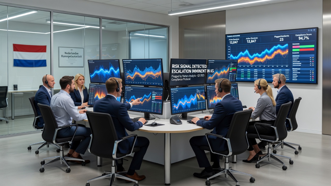 Real-time monitoring interface met risicosignalen op Nederlandse gokplatforms