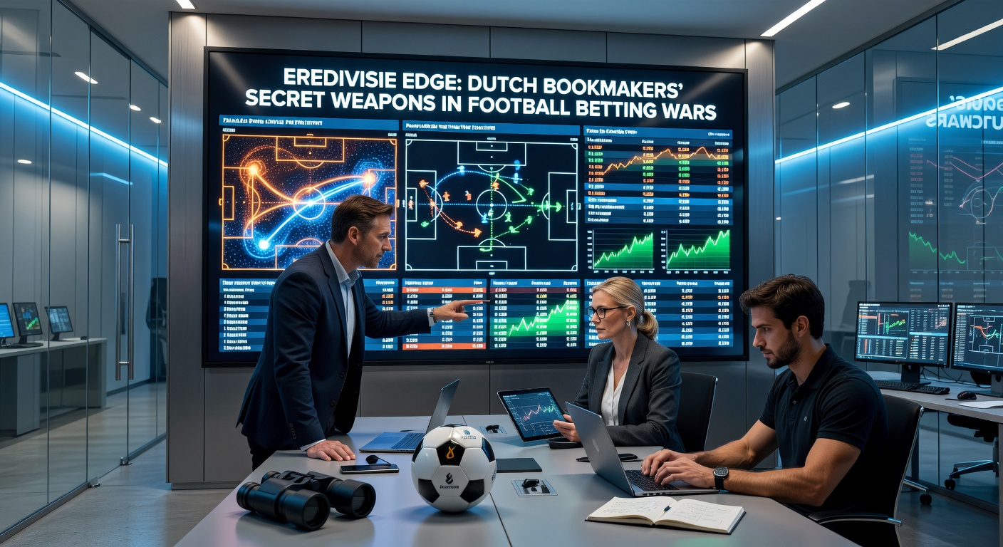 Boekmakers analyseren Eredivisie-wedstrijden met geavanceerde data-tools, terwijl fans live wedden op spannende momenten