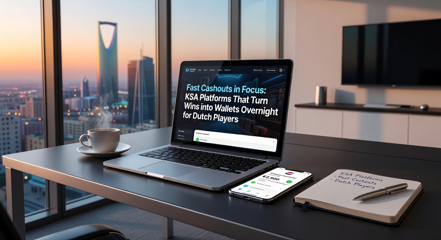 Schermafbeelding van een KSA-gelicentieerd platform met snelle uitbetalingsopties voor Nederlandse spelers, inclusief wallet-integraties en klok die overnight processing aangeeft