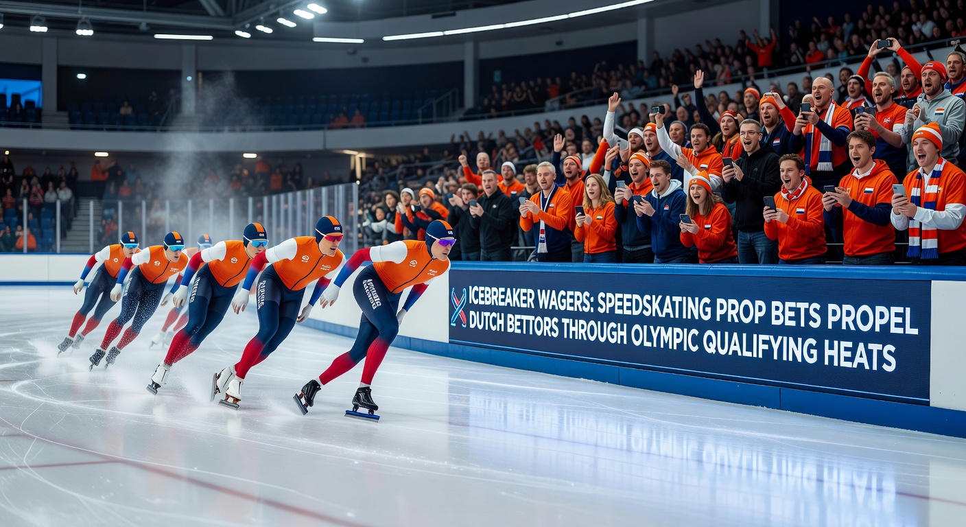 Bookmaker-app met live propbets op schaatsheats, inclusief odds voor openingsrondes en finishtijden