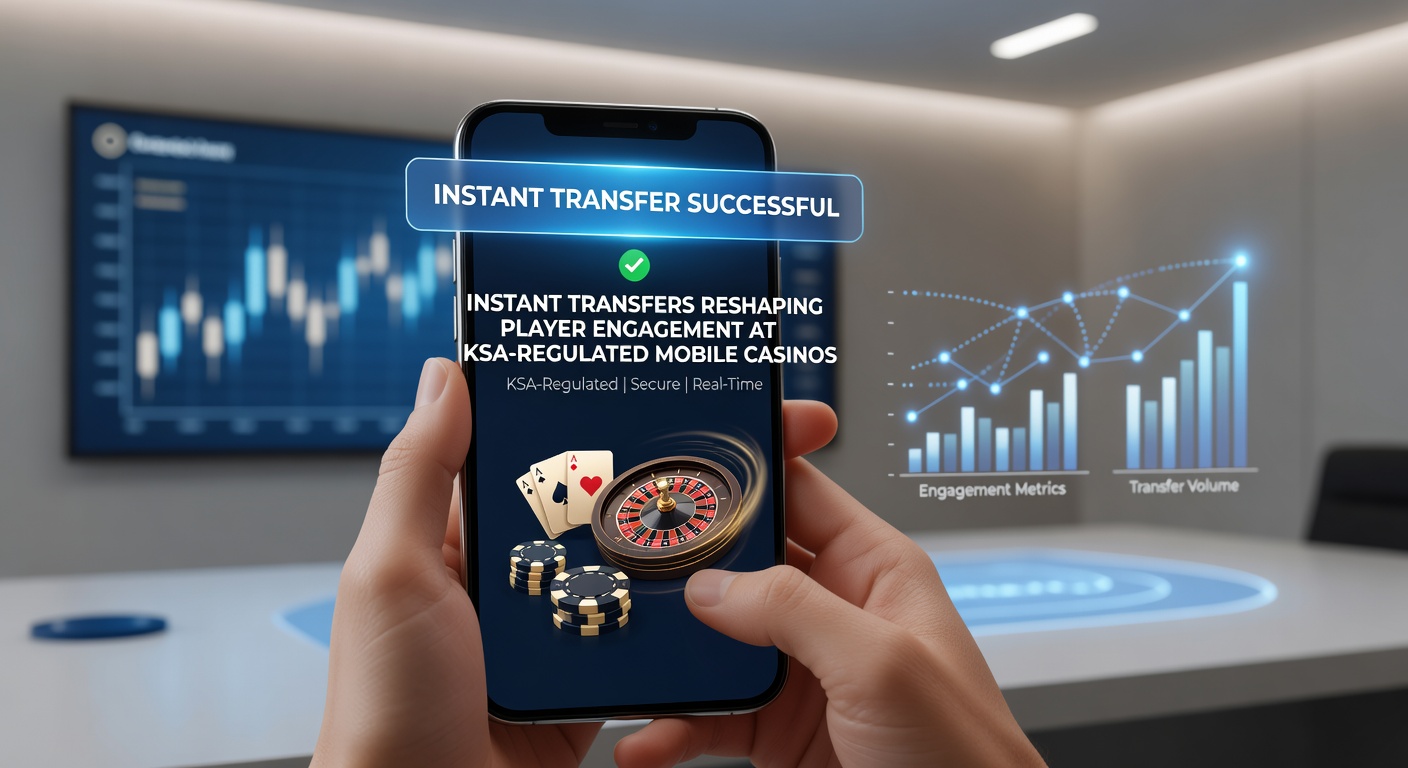 Mobiele casino interface met directe overboeking