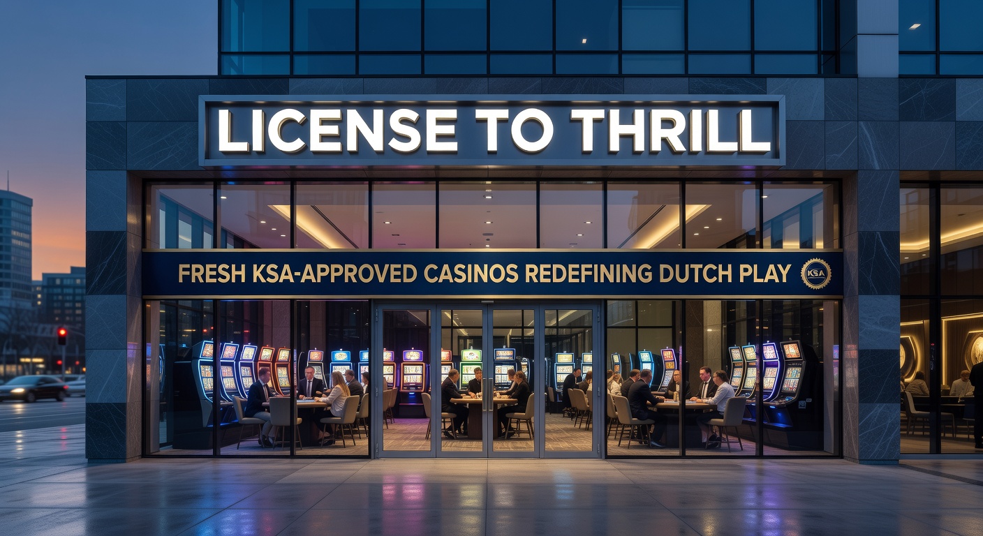 Moderne online casino interface met KSA-logo en Nederlandse vlag, symboliserend verse licenties en veilige gokervaringen