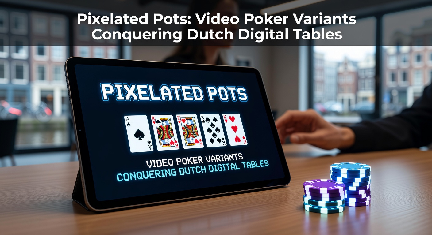 Scherm van een video poker variant met pixelated pot jackpot op een Nederlands online casino platform