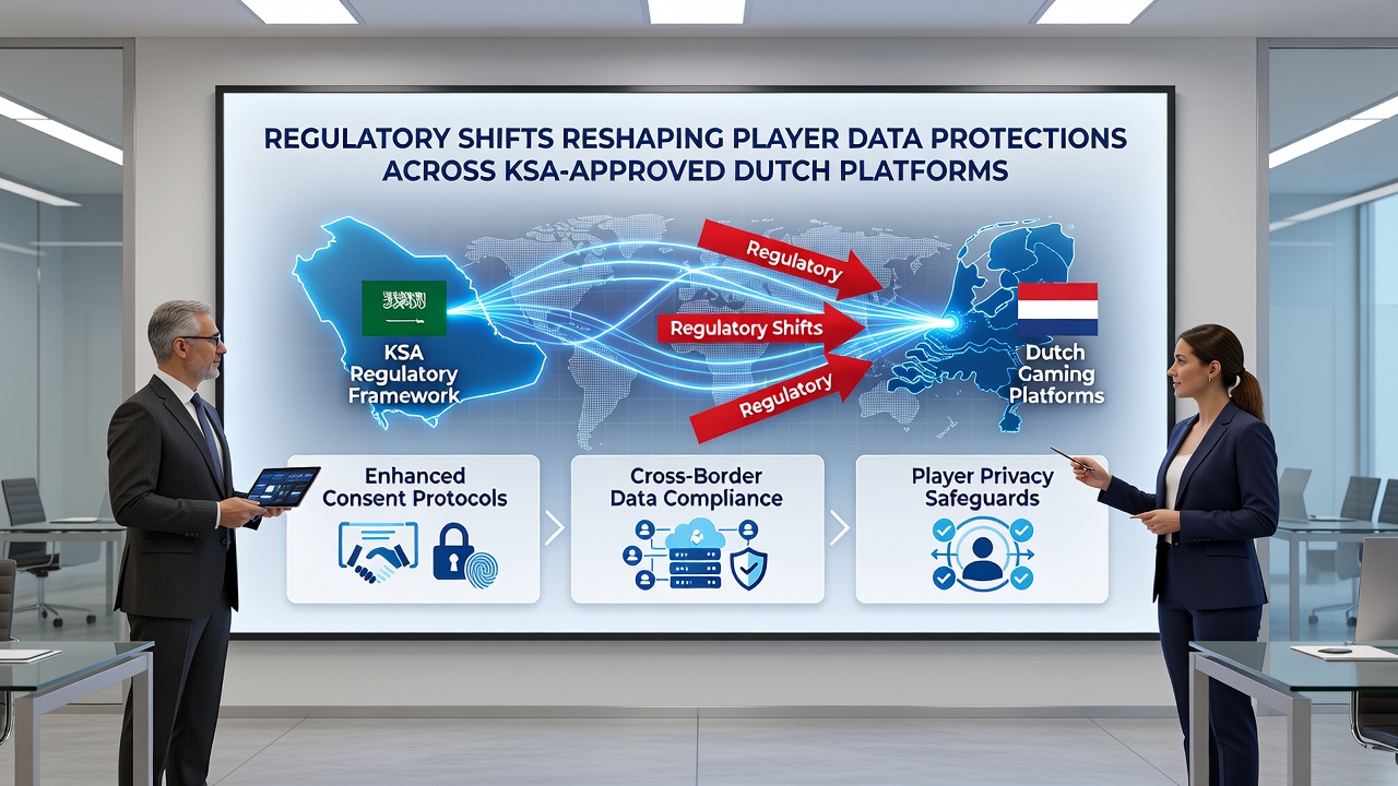 Diagram van dataflow en encryptie op KSA-gereguleerde gokplatforms