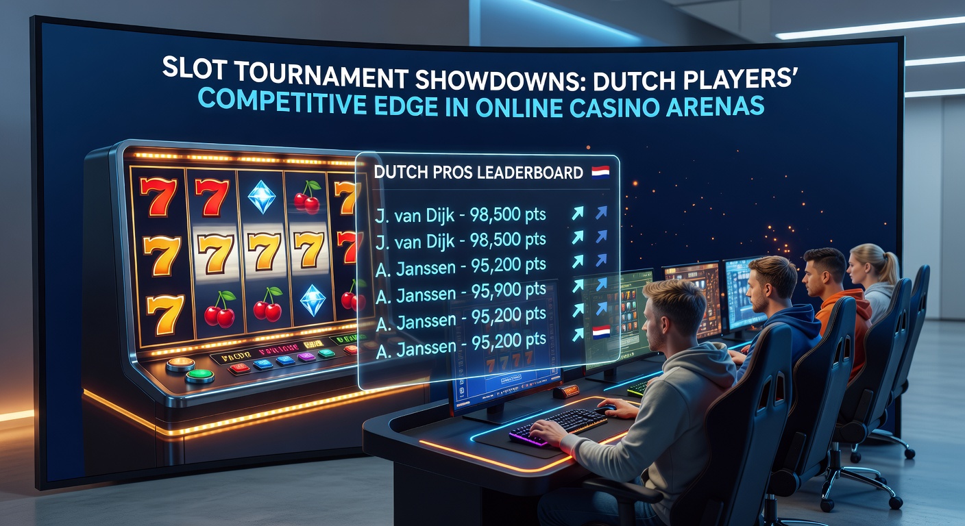 Nederlandse speler viert overwinning in een online slot toernooi, met leaderboard op de achtergrond vol met lokale namen